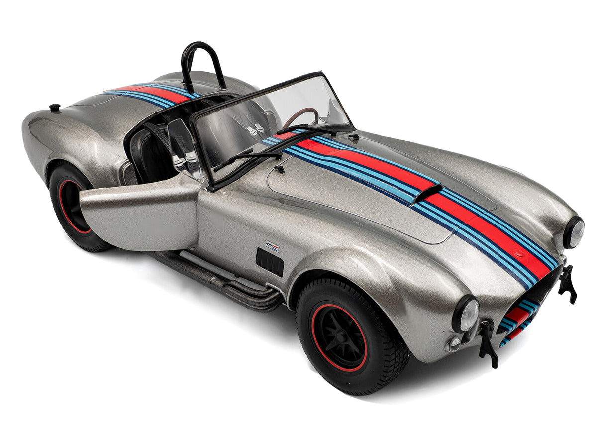 1965 Shelby Cobra 427 MKII "Solido Works M Racing Tribute" Gray Metallic with Stripes 1/18 Diecast Model Car