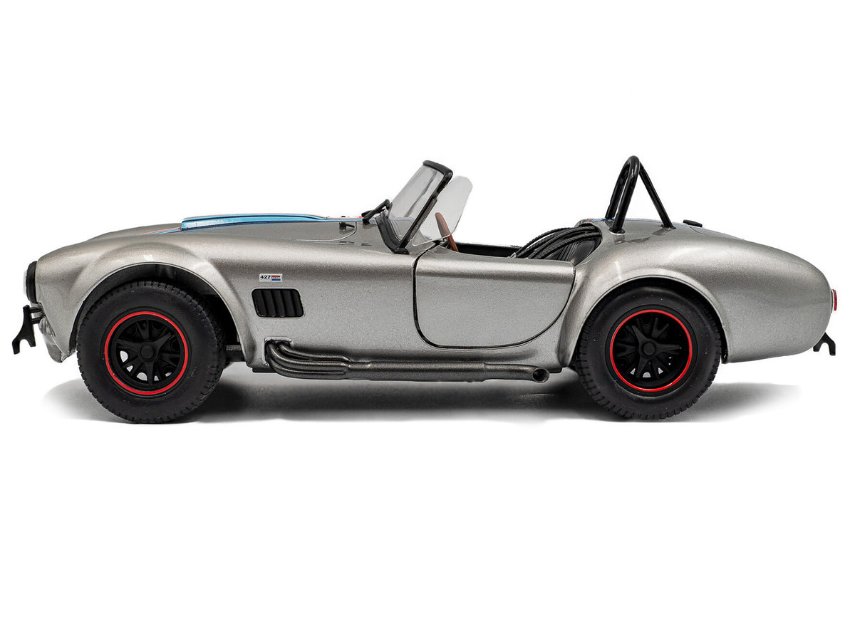 1965 Shelby Cobra 427 MKII "Solido Works M Racing Tribute" Gray Metallic with Stripes 1/18 Diecast Model Car