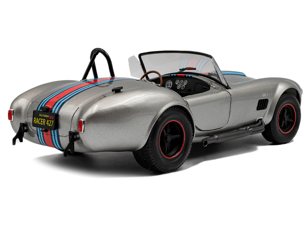 1965 Shelby Cobra 427 MKII "Solido Works M Racing Tribute" Gray Metallic with Stripes 1/18 Diecast Model Car
