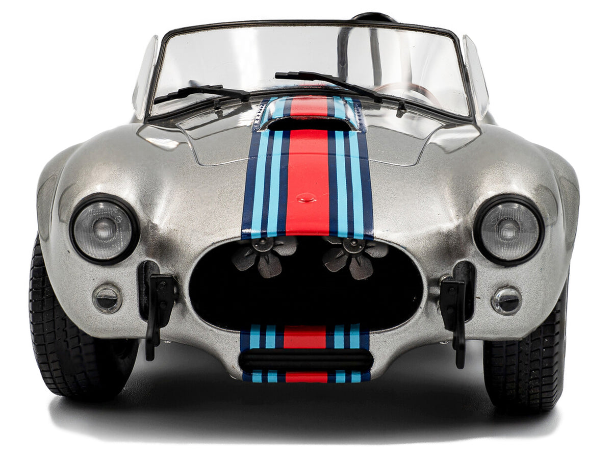 1965 Shelby Cobra 427 MKII "Solido Works M Racing Tribute" Gray Metallic with Stripes 1/18 Diecast Model Car