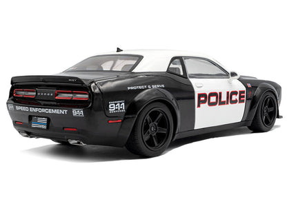 2023 Dodge Challenger Demon "Police" Black and White 1/18 Diecast Model Car