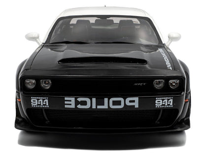 2023 Dodge Challenger Demon "Police" Black and White 1/18 Diecast Model Car