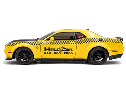 2023 Dodge Challenger SRT Hellcat Redeye Widebody Taxi "NYC Hellcab" Yellow with Black Hood and Graphics 1/18 Diecast Model Car