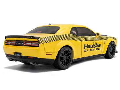 2023 Dodge Challenger SRT Hellcat Redeye Widebody Taxi "NYC Hellcab" Yellow with Black Hood and Graphics 1/18 Diecast Model Car