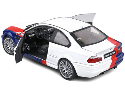 2000 BMW E46 M3 "Streetfighter" White with Blue and Red Graphics 1/18 Diecast Model Car