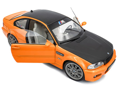 2000 BMW E46 M3 "Solido Works" Orange Metallic with Matt Black Hood and Carbon Top 1/18 Diecast Model Car