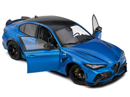 2022 Alfa Romeo Giulia GTA Anodized Blue Metallic with Carbon Top 1/18 Diecast Model Car