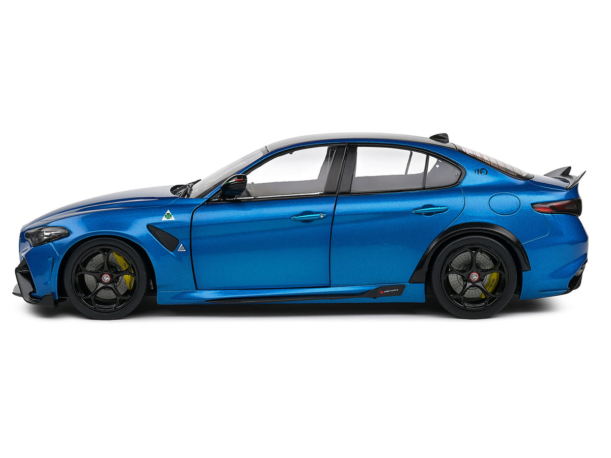 2022 Alfa Romeo Giulia GTA Anodized Blue Metallic with Carbon Top 1/18 Diecast Model Car