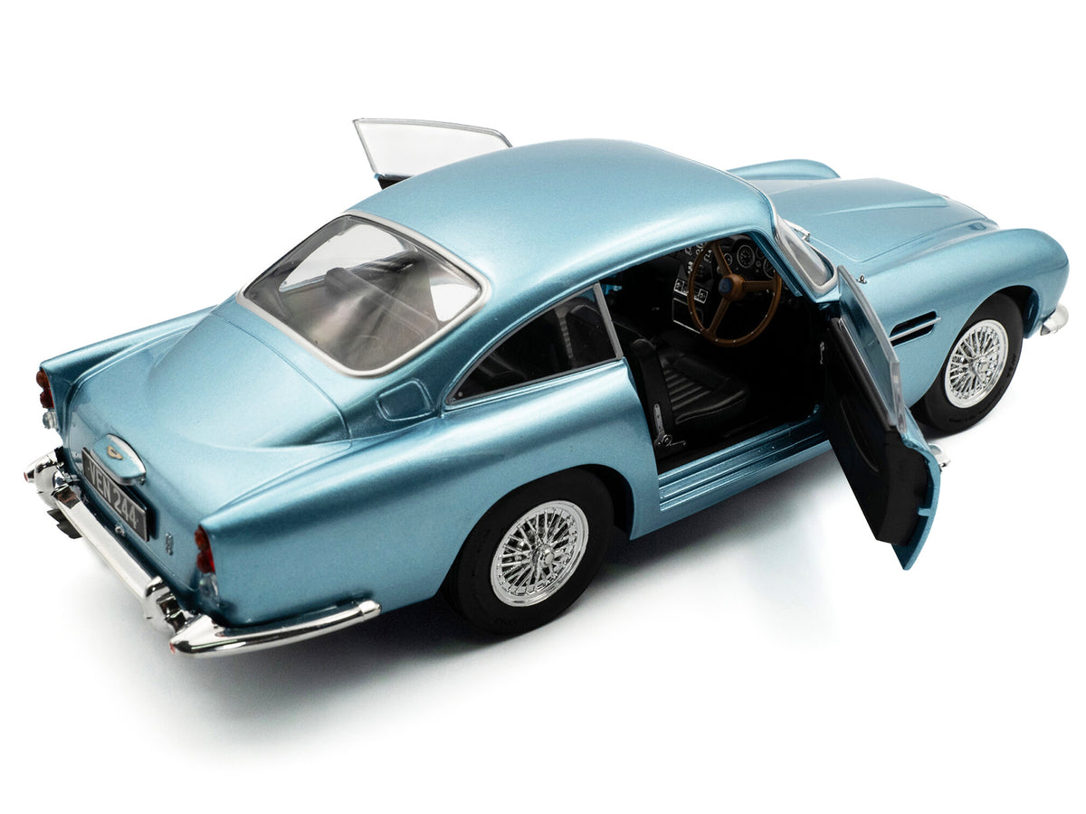 1964 Aston Martin DB5 RHD (Right Hand Drive) Light Blue Metallic 1/18 Diecast Model Car