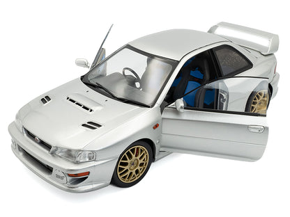 1998 Subaru Impreza 22B RHD (Right Hand Drive) Silver Metallic with Gold Wheels 1/18 Diecast Model Car