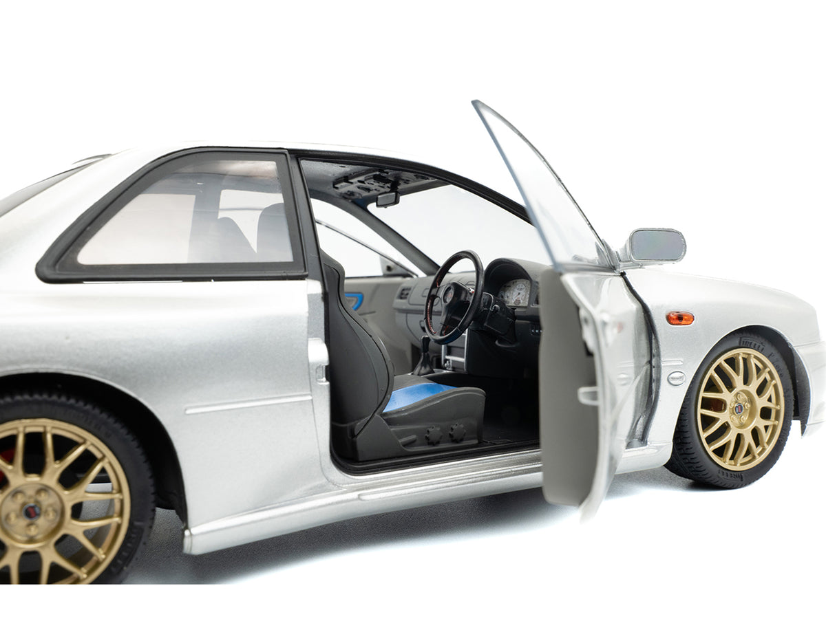 1998 Subaru Impreza 22B RHD (Right Hand Drive) Silver Metallic with Gold Wheels 1/18 Diecast Model Car