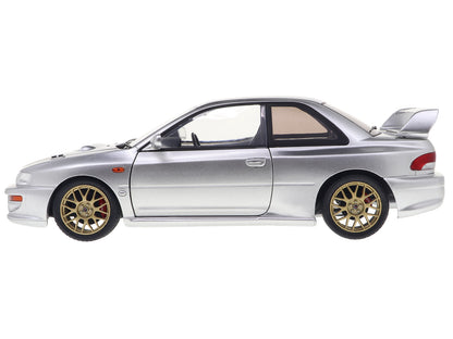 1998 Subaru Impreza 22B RHD (Right Hand Drive) Silver Metallic with Gold Wheels 1/18 Diecast Model Car