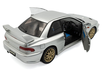 1998 Subaru Impreza 22B RHD (Right Hand Drive) Silver Metallic with Gold Wheels 1/18 Diecast Model Car