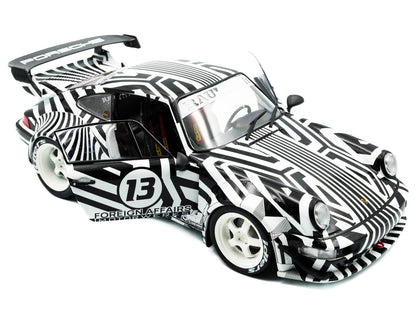 2022 RWB Bodykit #13 "The Zebra" Black and White Striped 1/18 Diecast Model Car