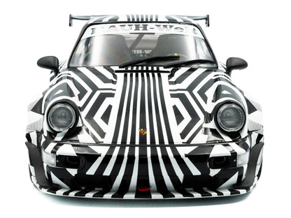 2022 RWB Bodykit #13 "The Zebra" Black and White Striped 1/18 Diecast Model Car