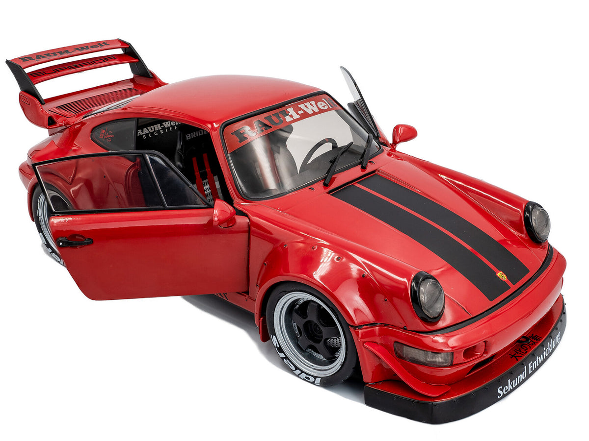 2024 RWB Bodykit "Taikano Kaishin" Red with Black Stripes 1/18 Diecast Model Car