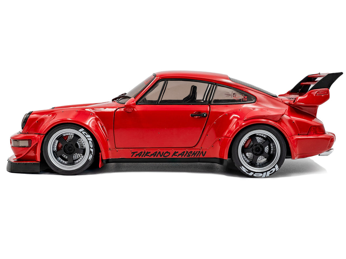 2024 RWB Bodykit "Taikano Kaishin" Red with Black Stripes 1/18 Diecast Model Car