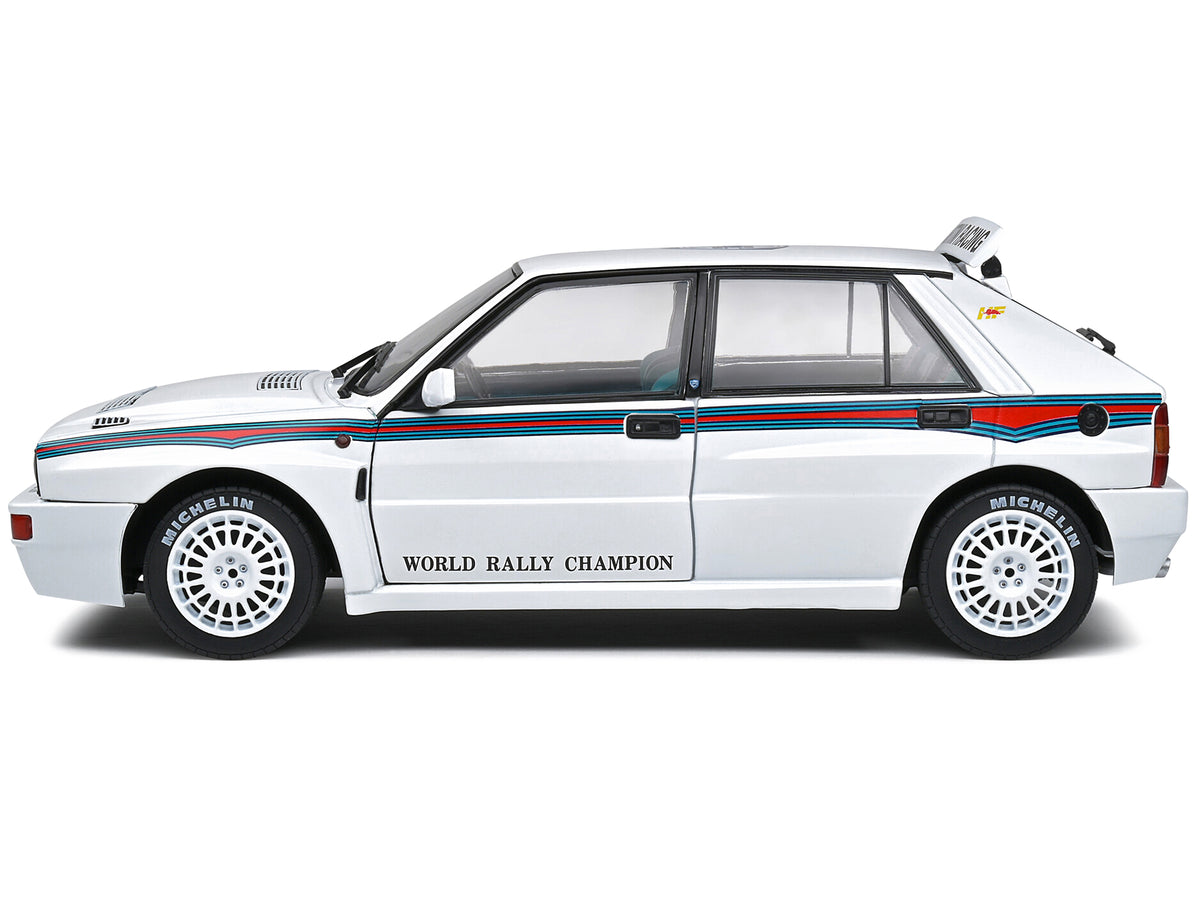 1992 Lancia Delta HF Integrale Evo 1 Martini 6 White with Blue and Red Stripes "World Rally Champion - Martini Racing" 1/18 Diecast Model Car