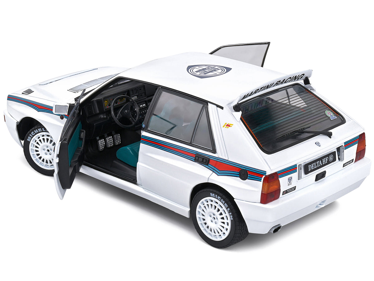 1992 Lancia Delta HF Integrale Evo 1 Martini 6 White with Blue and Red Stripes "World Rally Champion - Martini Racing" 1/18 Diecast Model Car