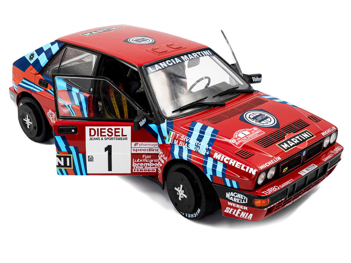 Lancia Delta HF Integrale #1 Miki Biasion - Tiziano Siviero Winner "Rally Sanremo" (1989) "Competition" Series 1/18 Diecast Model Car