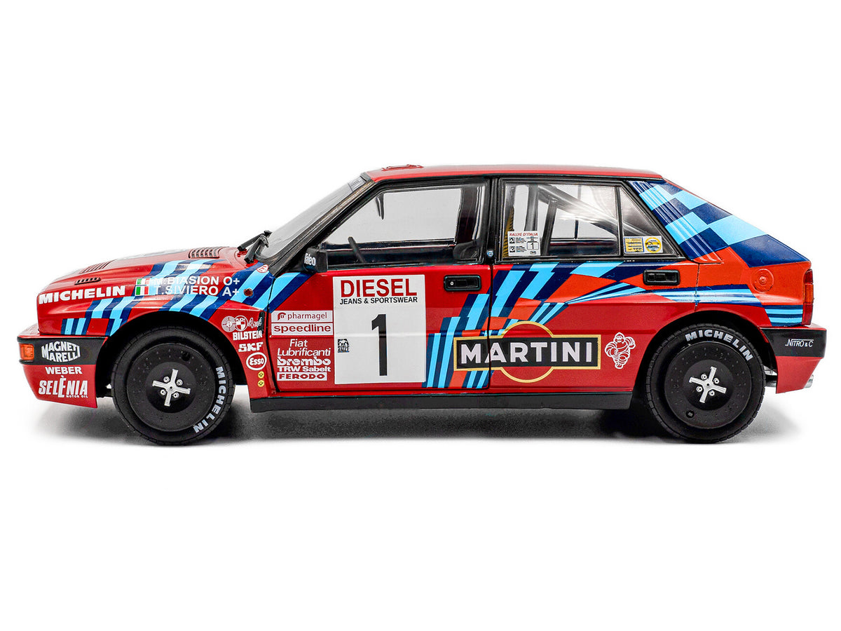 Lancia Delta HF Integrale #1 Miki Biasion - Tiziano Siviero Winner "Rally Sanremo" (1989) "Competition" Series 1/18 Diecast Model Car