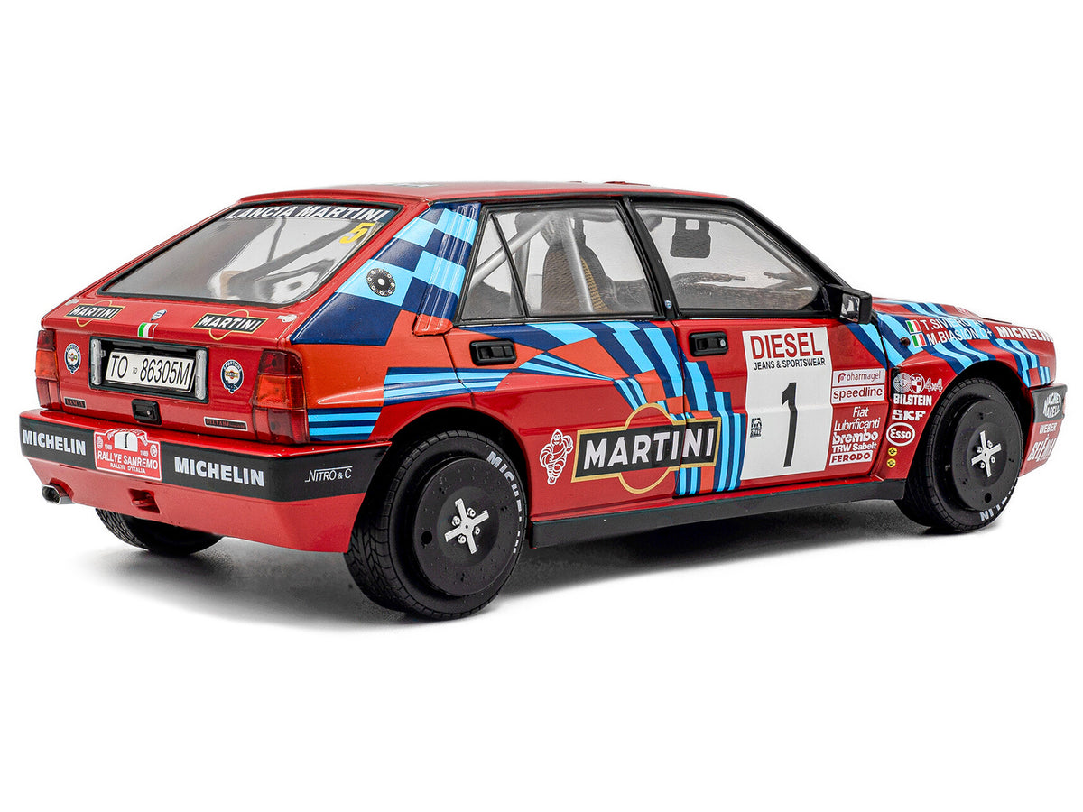 Lancia Delta HF Integrale #1 Miki Biasion - Tiziano Siviero Winner "Rally Sanremo" (1989) "Competition" Series 1/18 Diecast Model Car