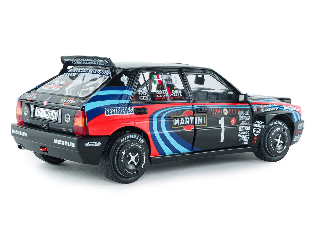 Lancia Delta HF Integrale #1 A. Sacco - A. Ollero "Miki Biasion Martini Racing Rallye Monte Carlo 1990 Tribute" FIA Historic Rally (2026) "Competition" Series 1/18 Diecast Model Car