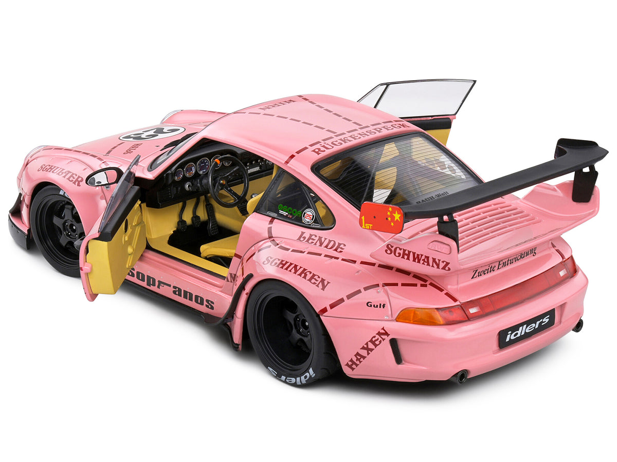 2020 RWB Bodykit #23 "Pink Pig" Pink with Graphics 1/18 Diecast Model Car