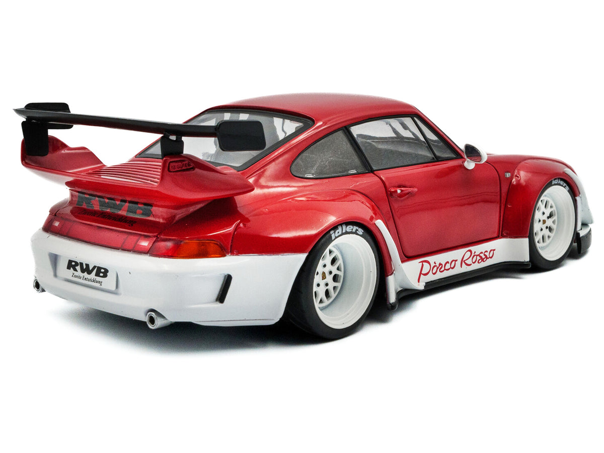 2020 RWB Bodykit "Porco Rosso" Red and White 1/18 Diecast Model Car