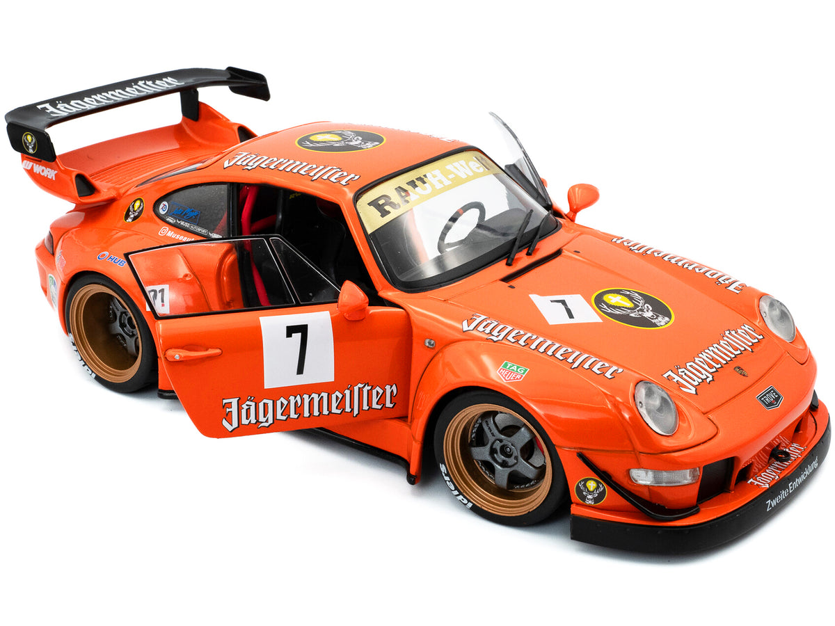 2020 RWB Bodykit #7 "Jagermeister" Orange with Graphics 1/18 Diecast Model Car