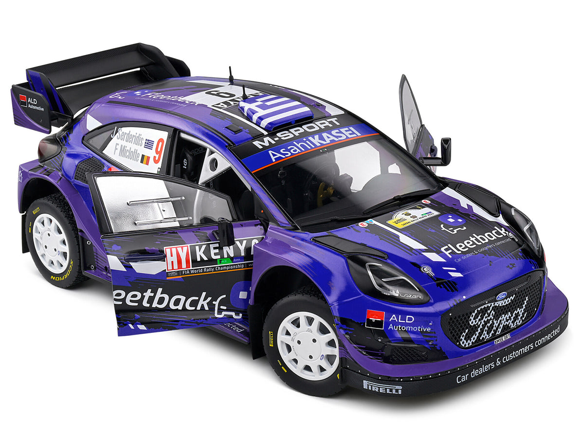 Ford Puma Rally1 Hybrid #9 Jourdan Serderidis - Frederic Miclotte "Safari Rally Kenya" (2022) "Competition" Series 1/18 Diecast Model Car