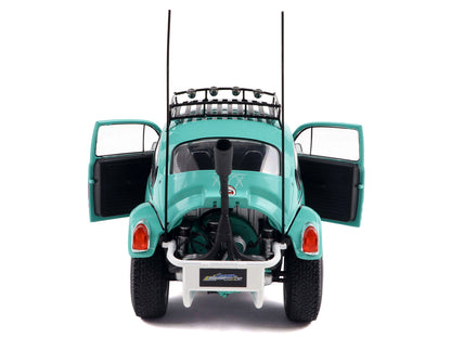 1976 Volkswagen Beetle Baja Miami Green with Pink Graphics 1/18 Diecast Model Car