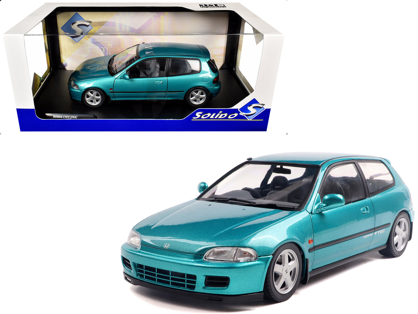 1991 Honda Civic (EG6) RHD (Right Hand Drive) Aztec Green Metallic 1/18 Diecast Model Car