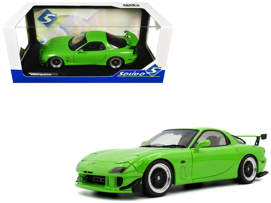 1999 Mazda RX7 Type RS (FD3RS) RHD (Right Hand Drive) Neon Green 1/18 Diecast Model Car