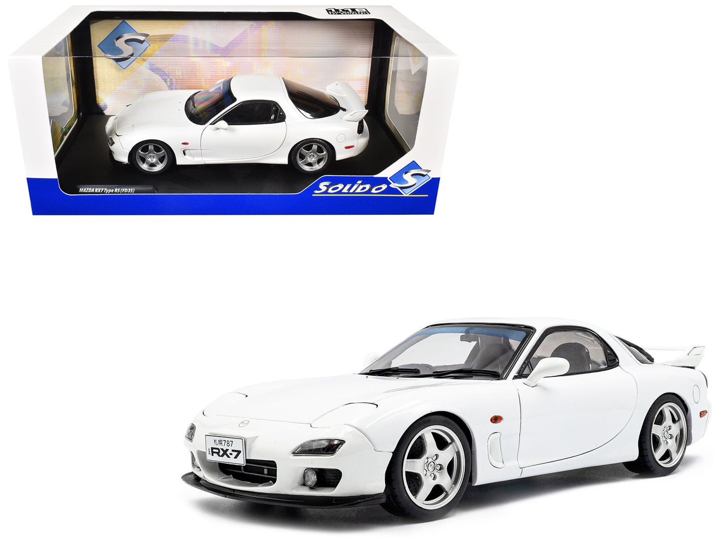 2001 Mazda RX7 Type RS (FD3S) RHD (Right Hand Drive) White 1/18 Diecast Model Car