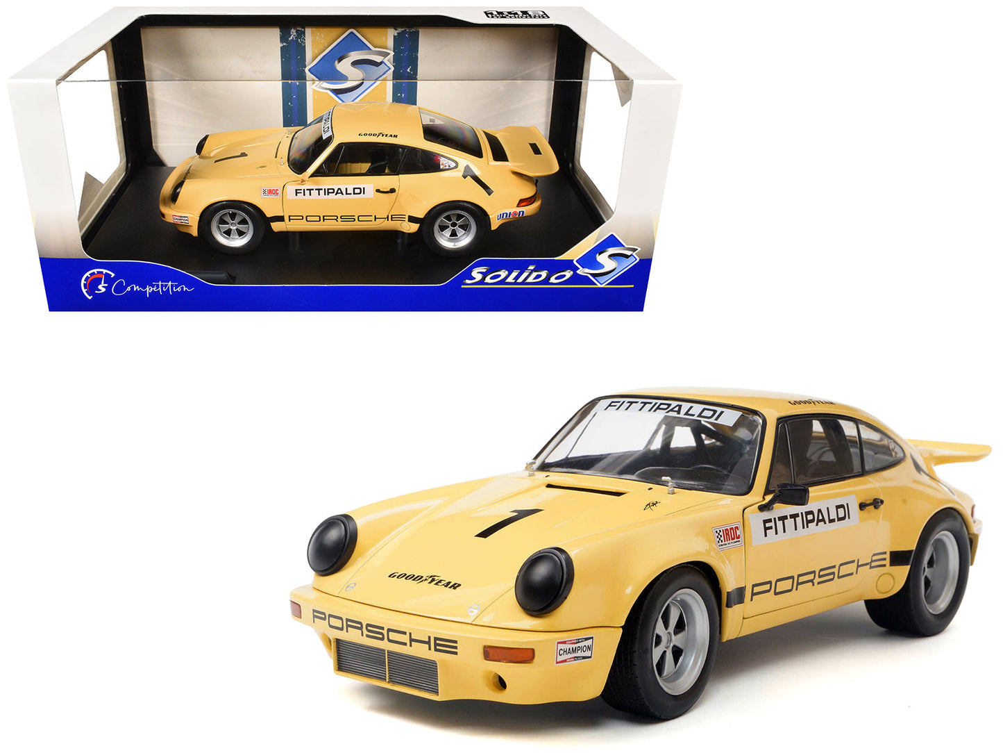 Porsche 911 IROC #1 Emerson Fittipaldi "International Race of Champions" (1974) "Competition" Series 1/18 Diecast Model Car