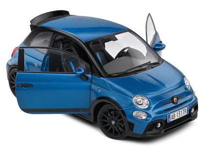 2022 Fiat 695 Abarth "Tributo 131 Rally" Podium Blue Metallic with Black Side Stripes 1/18 Diecast Model Car