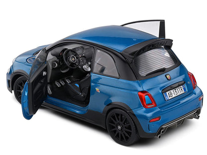 2022 Fiat 695 Abarth "Tributo 131 Rally" Podium Blue Metallic with Black Side Stripes 1/18 Diecast Model Car
