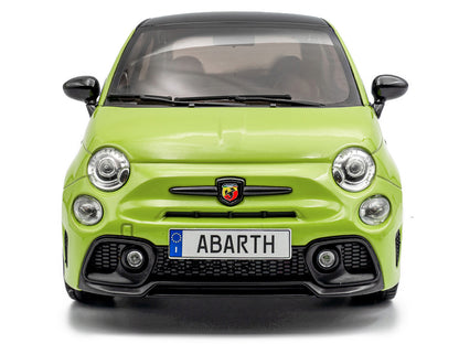 2023 Fiat F595 Abarth Verde Adrenalina Green with Black Top and Stripes 1/18 Diecast Model Car