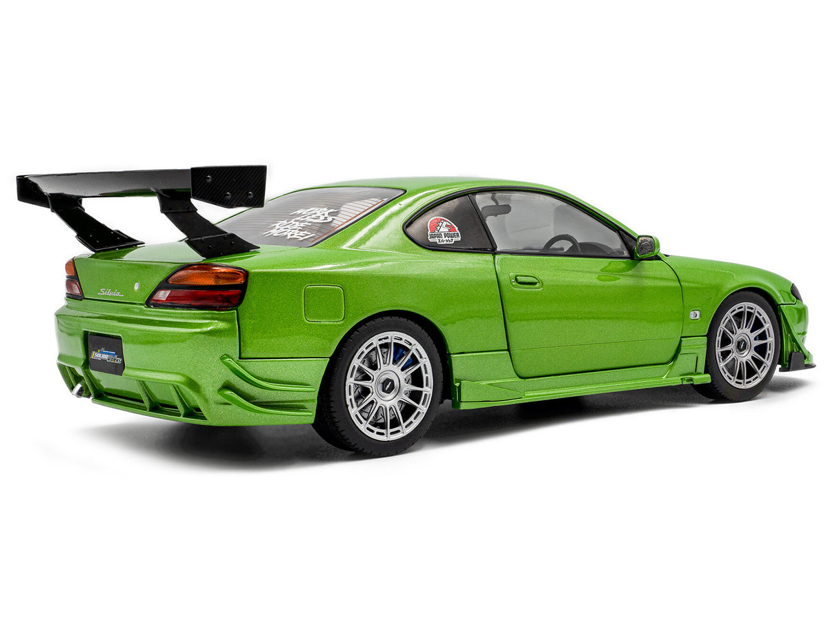 1999 Nissan Silvia S15 Spec-R Aero RHD (Right Hand Drive) "Never Satisfied" Green Metallic 1/18 Diecast Model Car