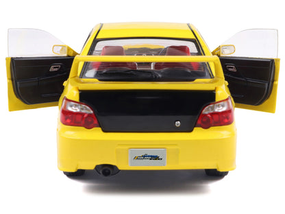 2003 Subaru Impreza WRX STI RHD (Right Hand Drive) Yellow with Carbon Hood 1/18 Diecast Model Car