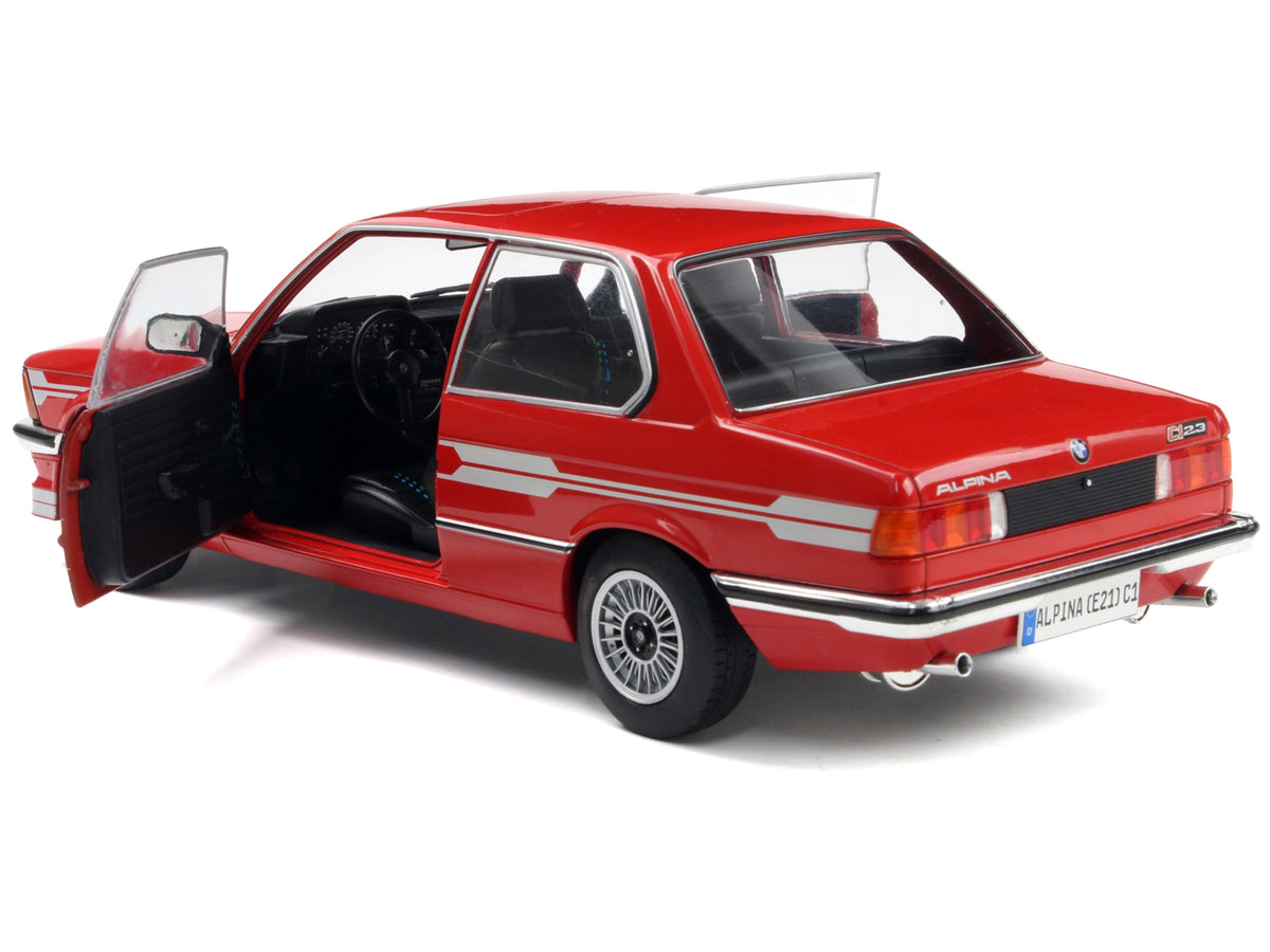 1980 Alpina E21 C1 2.3 Red with Gray Stripes 1/18 Diecast Model Car