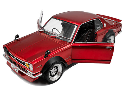 1970 Nissan Skyline (C10) Hakosuka RHD (Right Hand Drive) Red Metallic 1/18 Diecast Model Car