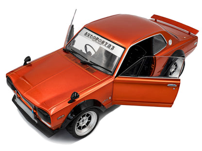 1970 Nissan Skyline (C10) Hakosuka RHD (Right Hand Drive) Orange Metallic 1/18 Diecast Model Car