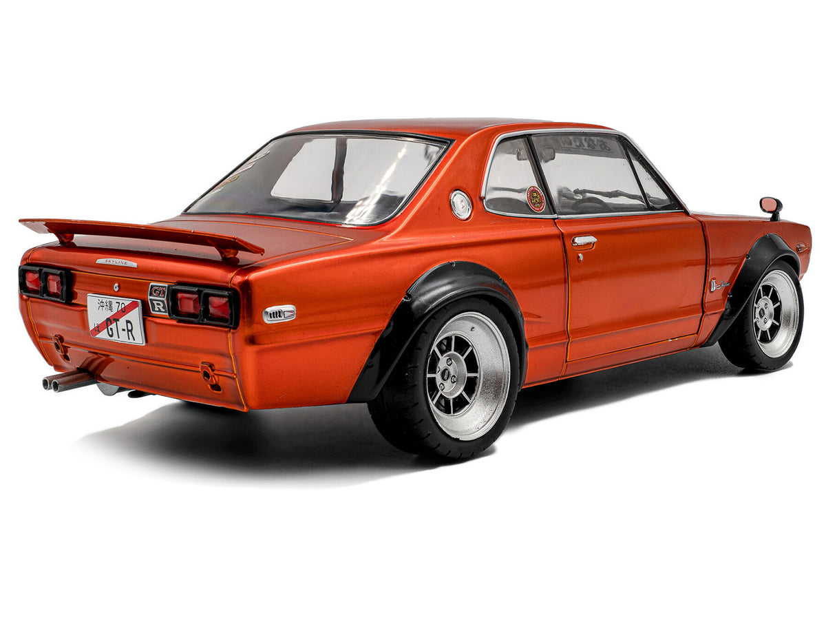 1970 Nissan Skyline (C10) Hakosuka RHD (Right Hand Drive) Orange Metallic 1/18 Diecast Model Car
