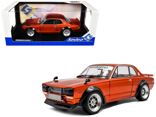 1970 Nissan Skyline (C10) Hakosuka RHD (Right Hand Drive) Orange Metallic 1/18 Diecast Model Car