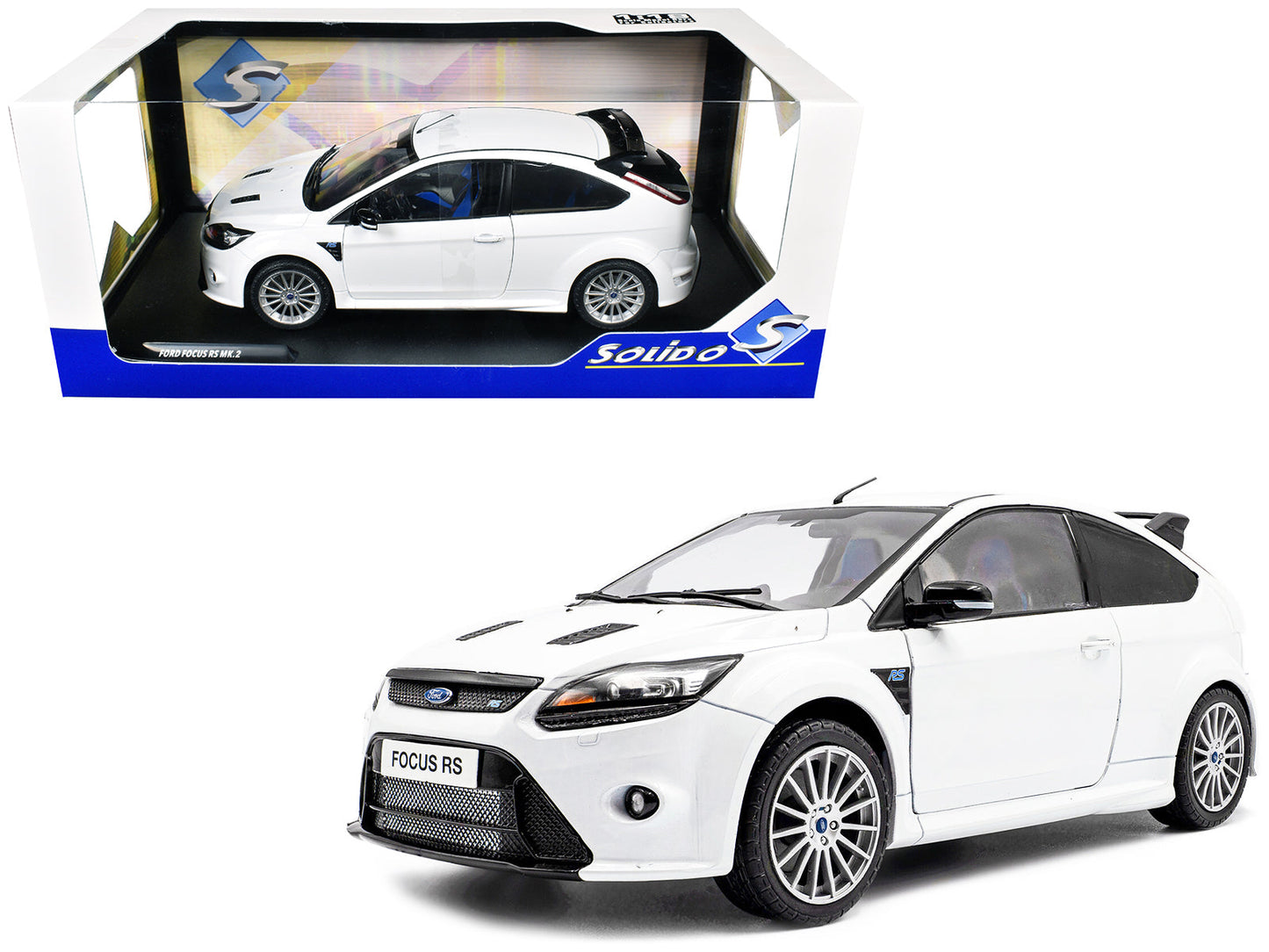 2009 Ford Focus RS MK2 Frozen White 1/18 Diecast Model Car