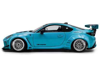2024 Toyota GR86 LBWK Body Kit RHD (Right Hand Drive) Baby Blue with Black Top 1/18 Diecast Model Car