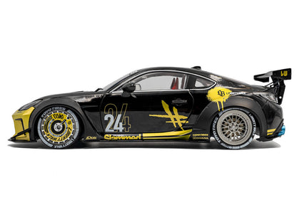 2024 Toyota GR86 Liberty Walk Body Kit RHD (Right Hand Drive) #24 Black with Gold Graphics 1/18 Diecast Model Car