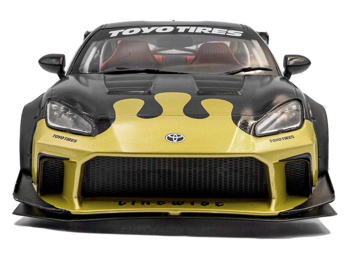 2024 Toyota GR86 Liberty Walk Body Kit RHD (Right Hand Drive) #24 Black with Gold Graphics 1/18 Diecast Model Car
